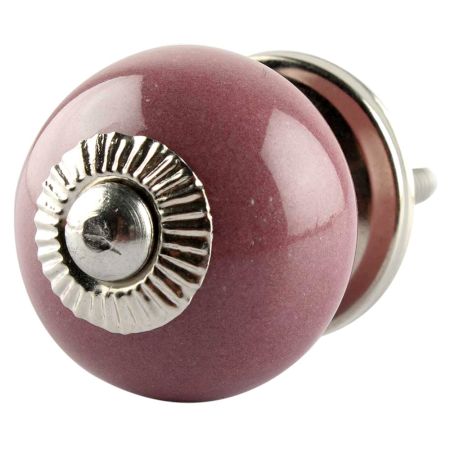 Solid Purple Small Ceramic Drawer Knob